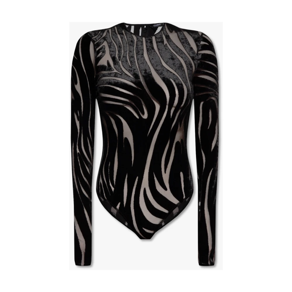 Versace Bodysuit met dierenmotief Black Dames