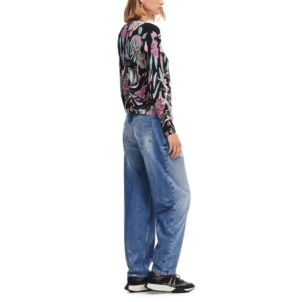Desigual Zwarte Viscose Gebreide Tops & T-shirt Multicolor Dames
