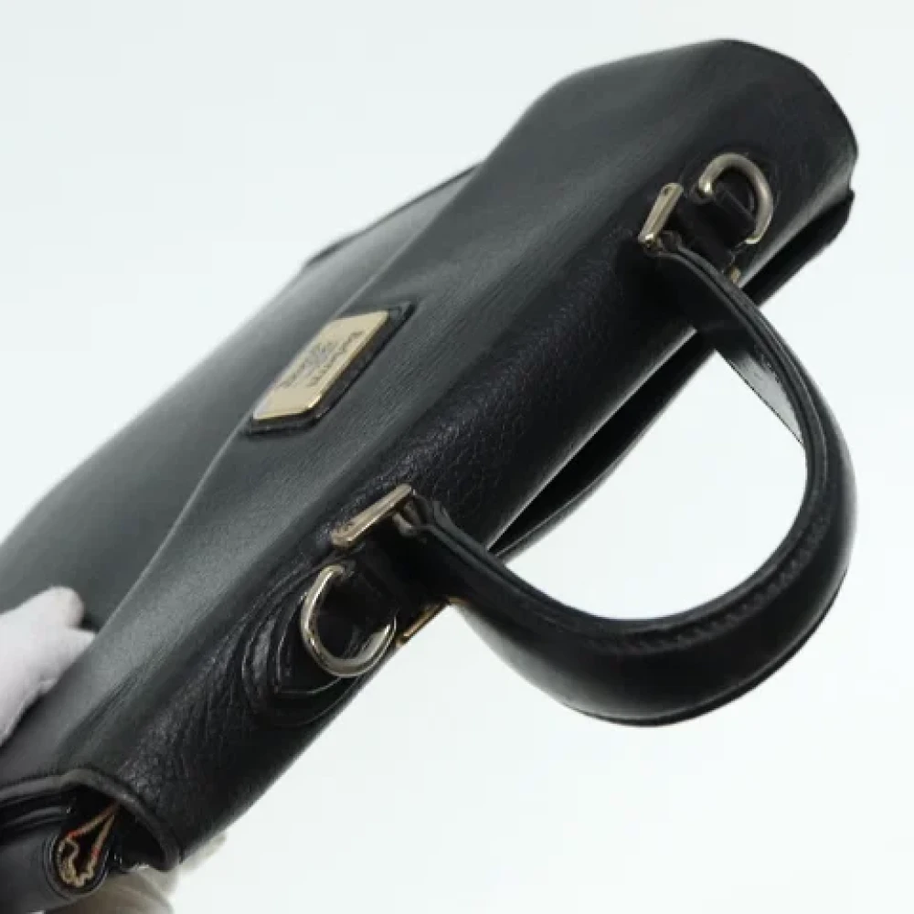 Burberry Vintage Pre-owned Leather handbags Black Dames