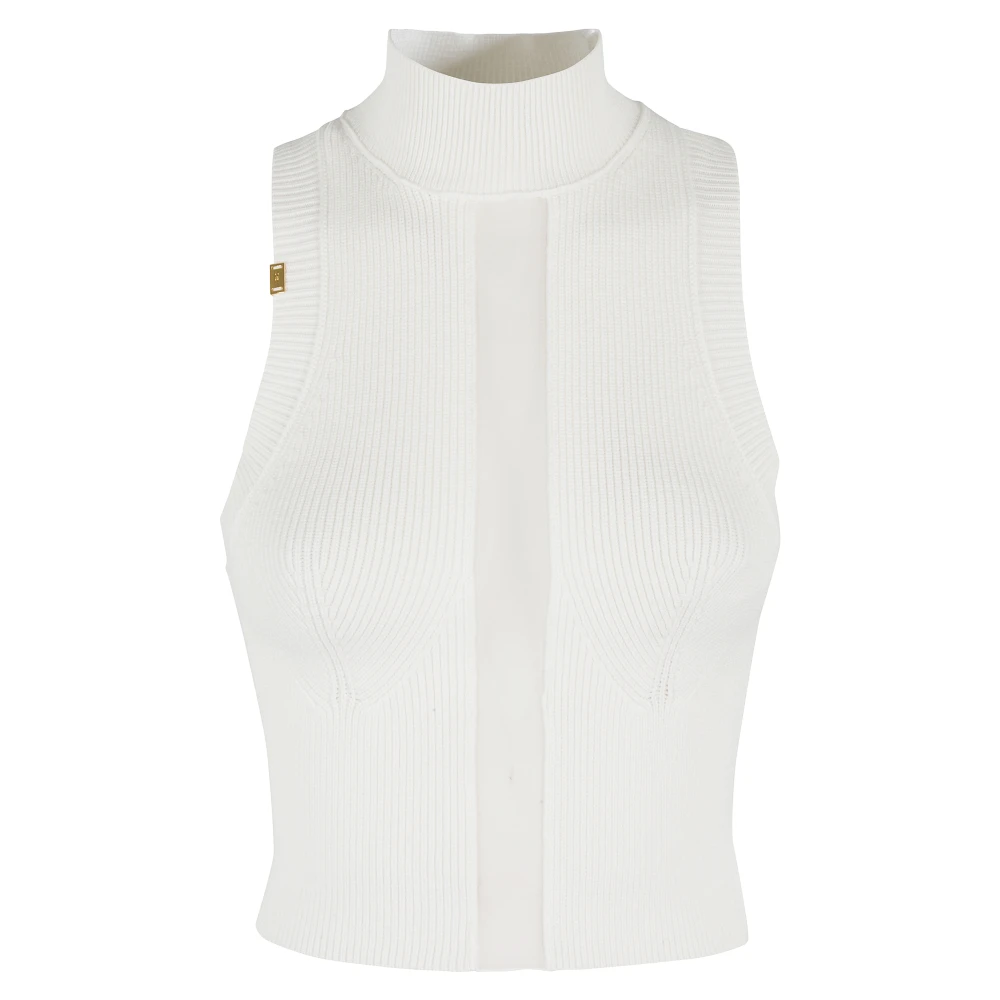 Elisabetta Franchi Stijlvolle Gebreide Top White Dames