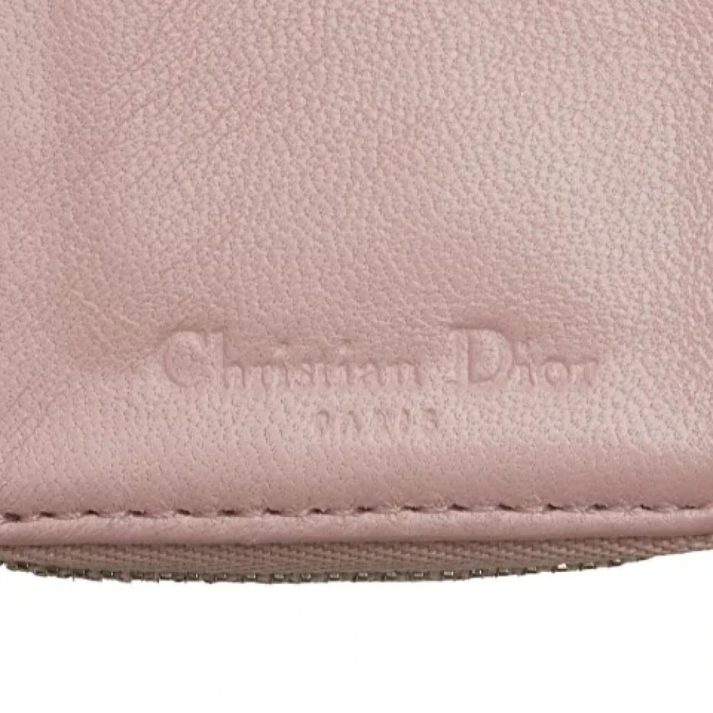 Dior Vintage Pre-owned Leather wallets Beige Dames