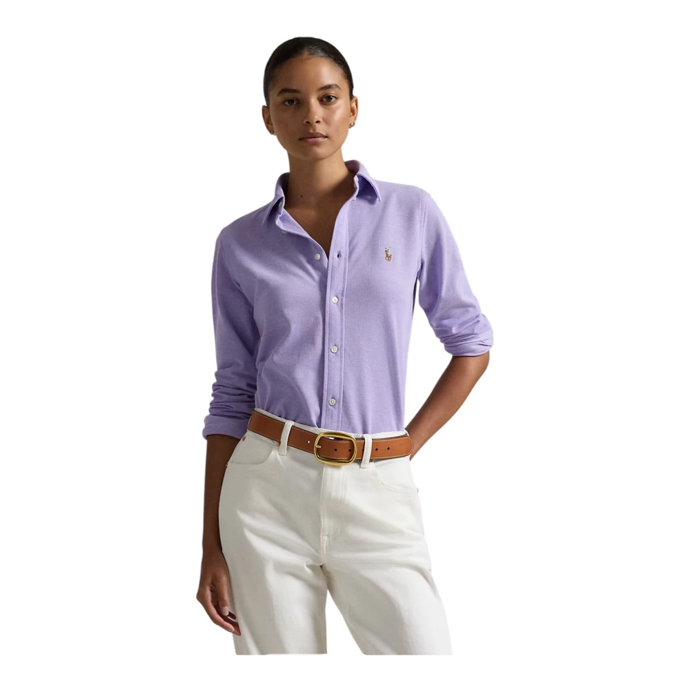 Polo Ralph Lauren Puur katoen Klassieke stijl T-shirt Purple Dames