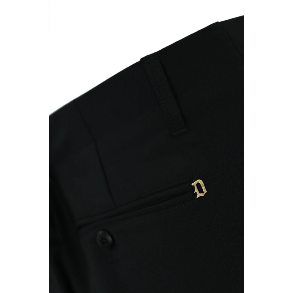 Dondup Zwarte wollen herenbroek Black Heren