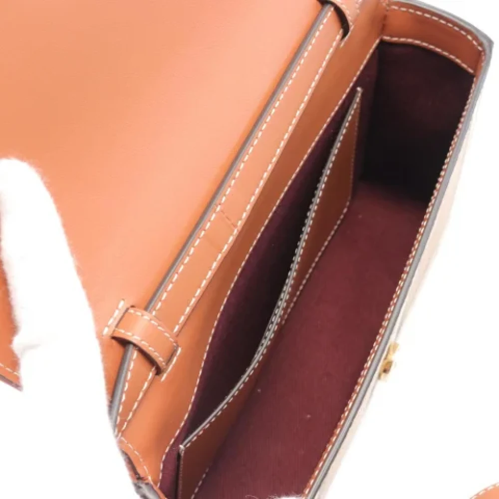 Burberry Vintage Pre-owned Leather shoulder-bags Beige Dames