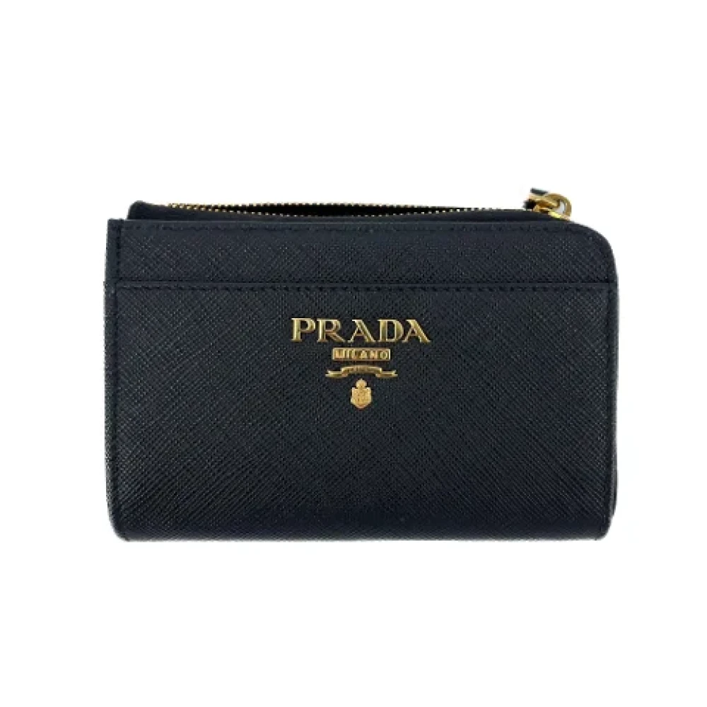 Prada Vintage Pre-owned Leather wallets Black Dames