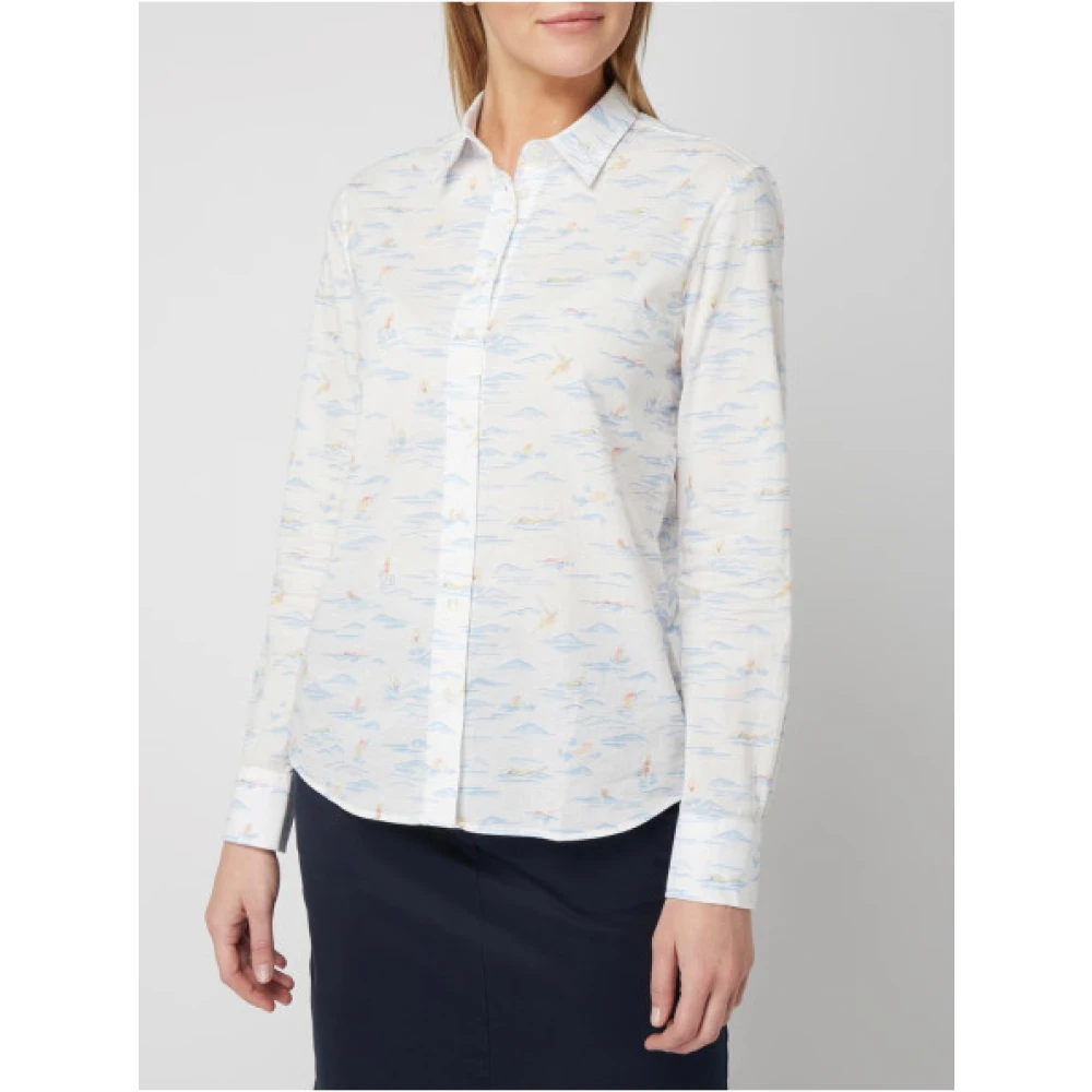 Gant Bedrukte mouwloze top White Dames