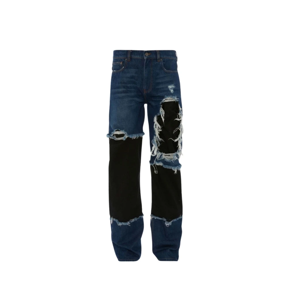 JW Anderson Donkerblauwe Distressed Jeans Blue Heren