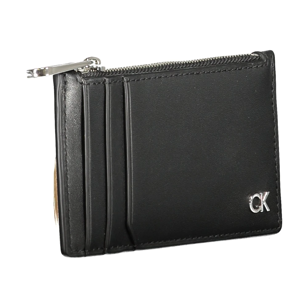 Calvin Klein Heren Portemonnee Zwart Kaarthouder Muntvak Black Heren