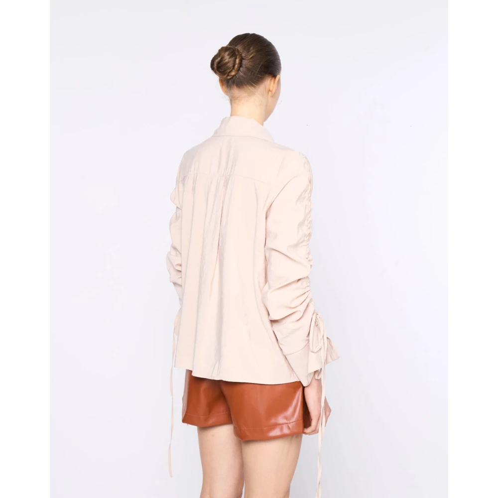Silvian Heach Gerimpeld overhemd met lange mouwen Beige Dames