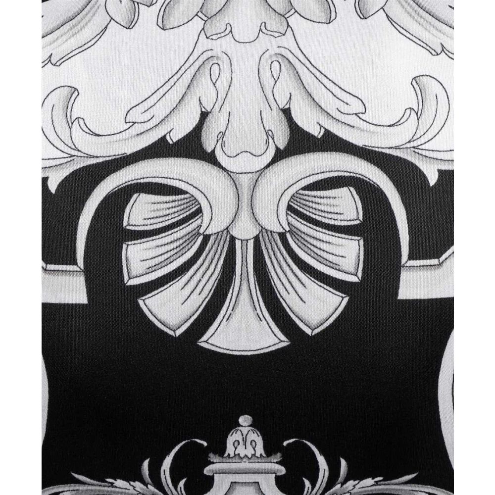 Versace Gedrukte crop top met lange mouwen Black Dames