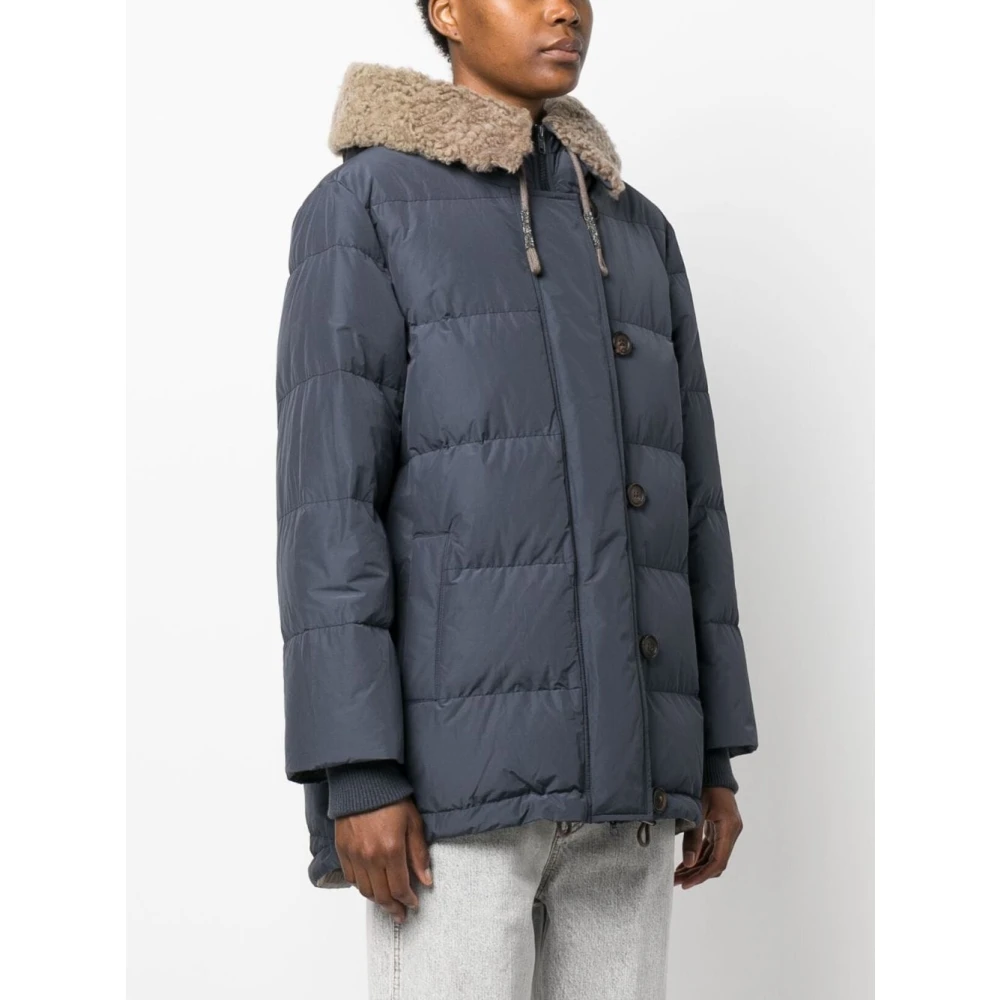 BRUNELLO CUCINELLI Blauwe Aw23 Dames Parka Jas Blue Dames