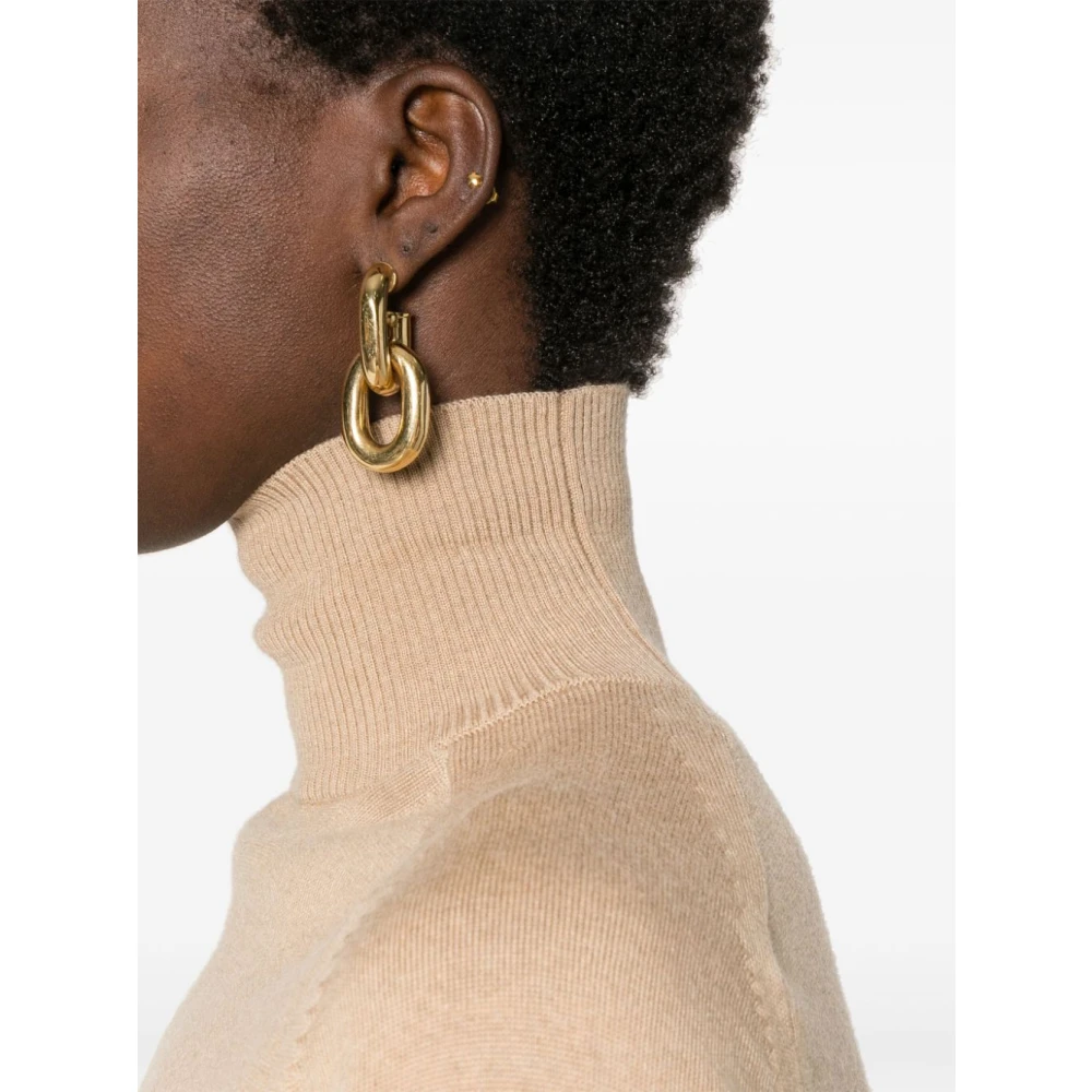 SPORTMAX Kameel Wol Gebreide Rolhals Trui Brown Dames