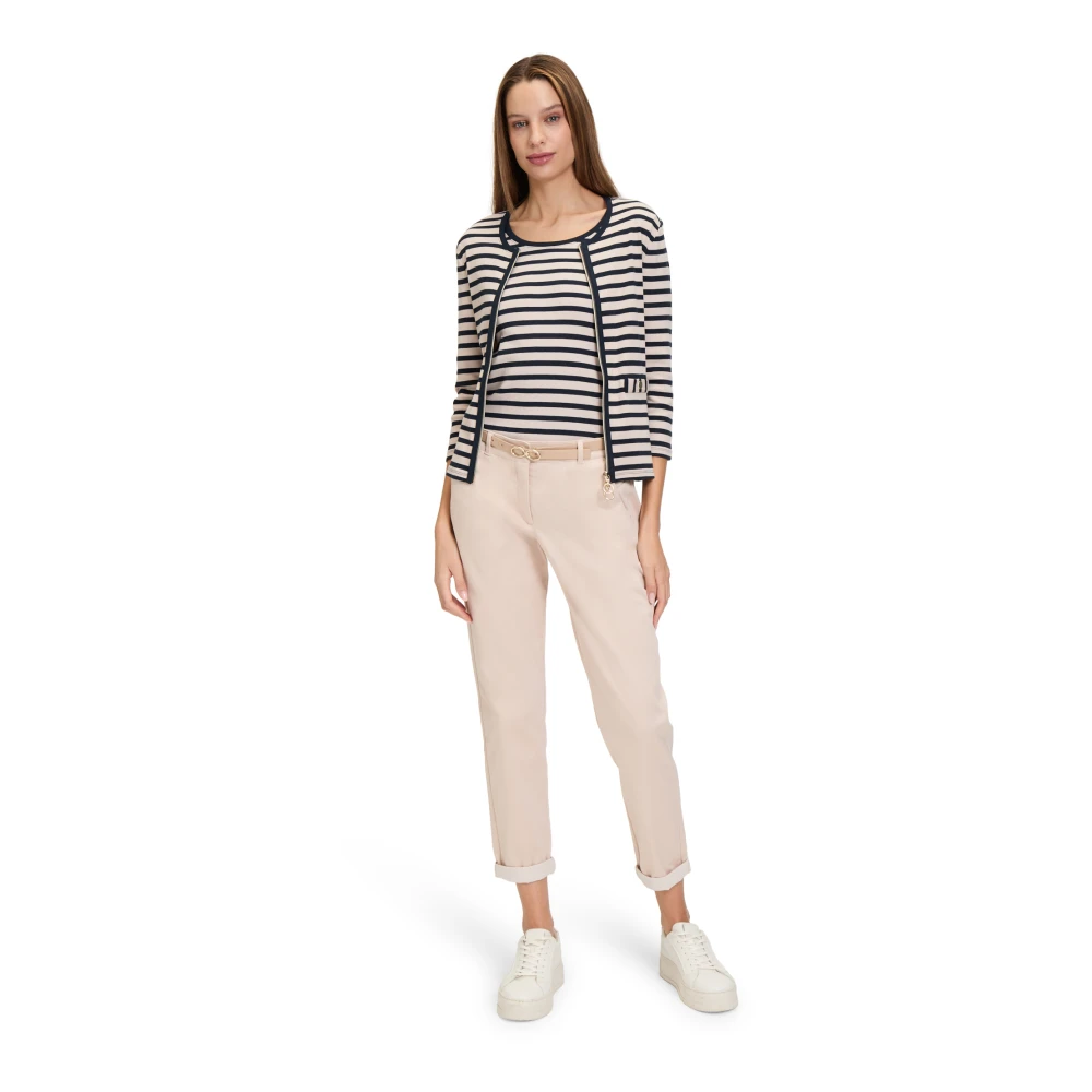 Betty Barclay Gestreepte jas met ribstructuur Beige Dames