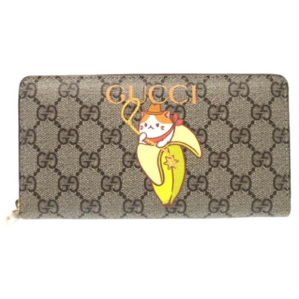 Gucci Vintage Pre-owned Fabric wallets Beige Dames