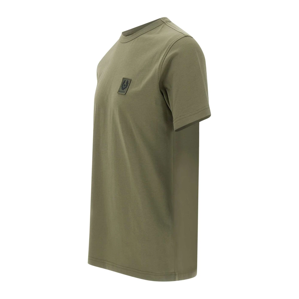 Belstaff Militair Groene Katoenen T-shirt met Logopatch Green Heren