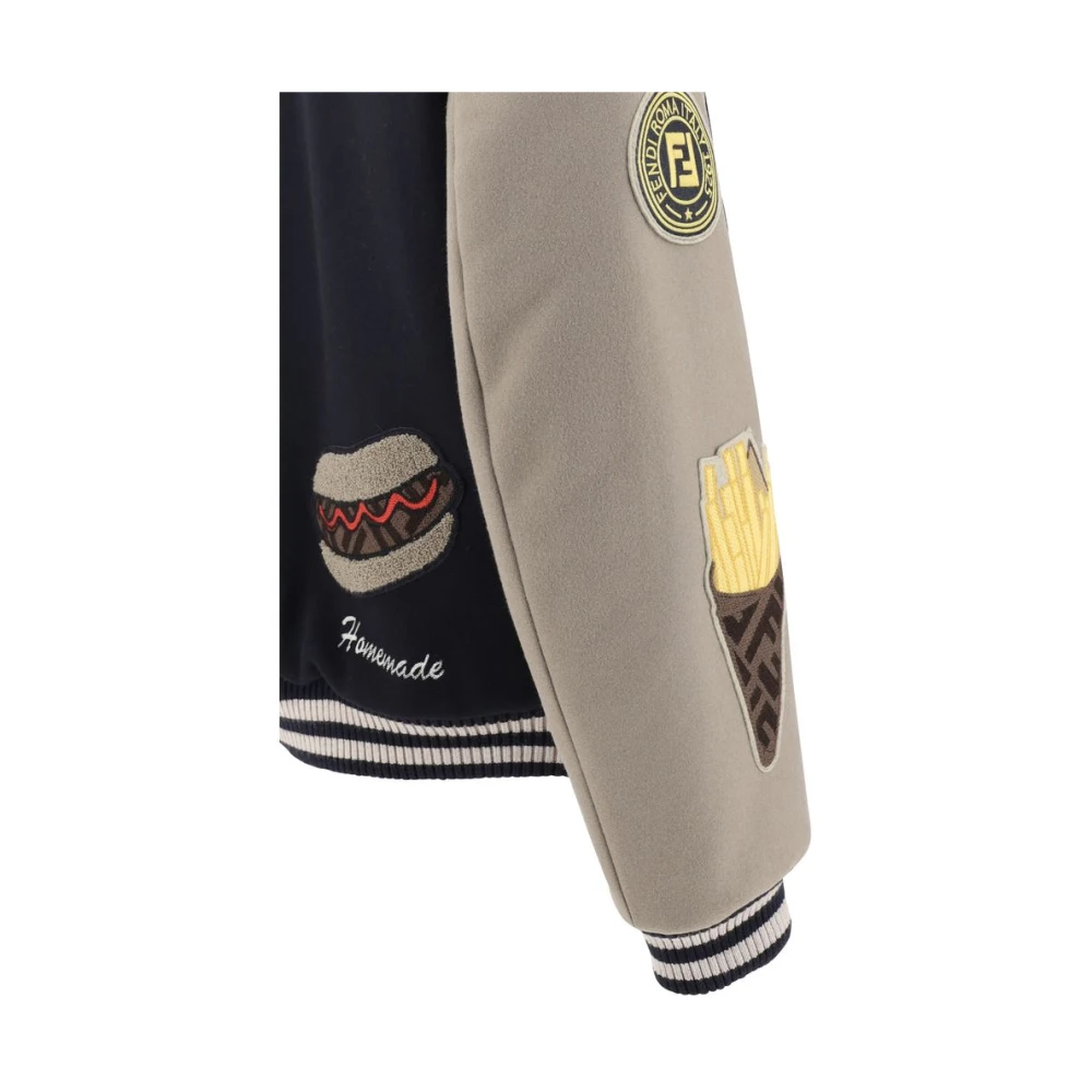 Fendi College-stijl wollen bomberjack Multicolor Heren