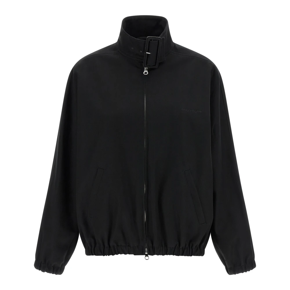 Courrèges Women's Black Cotton Zipped Bomber Jacket