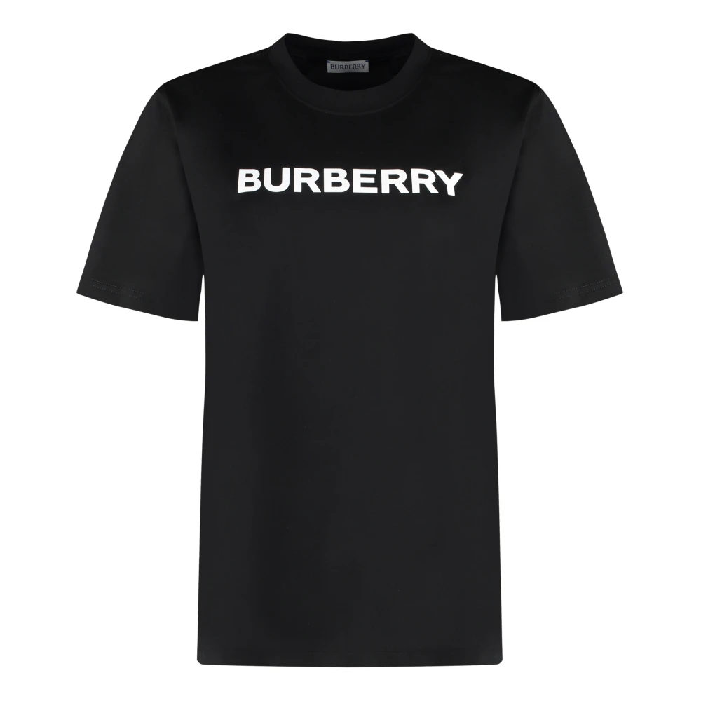Burberry Zwarte T-shirts en Polos met Logo Print Black Dames