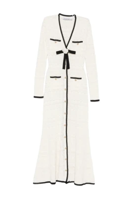 Pointelle Bow Cardigan