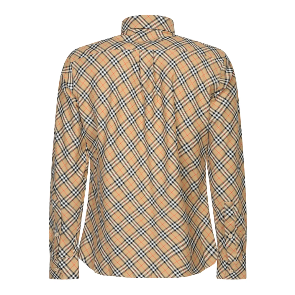 Burberry Beige Tartan Shirt Klassieke Stijl Beige Heren