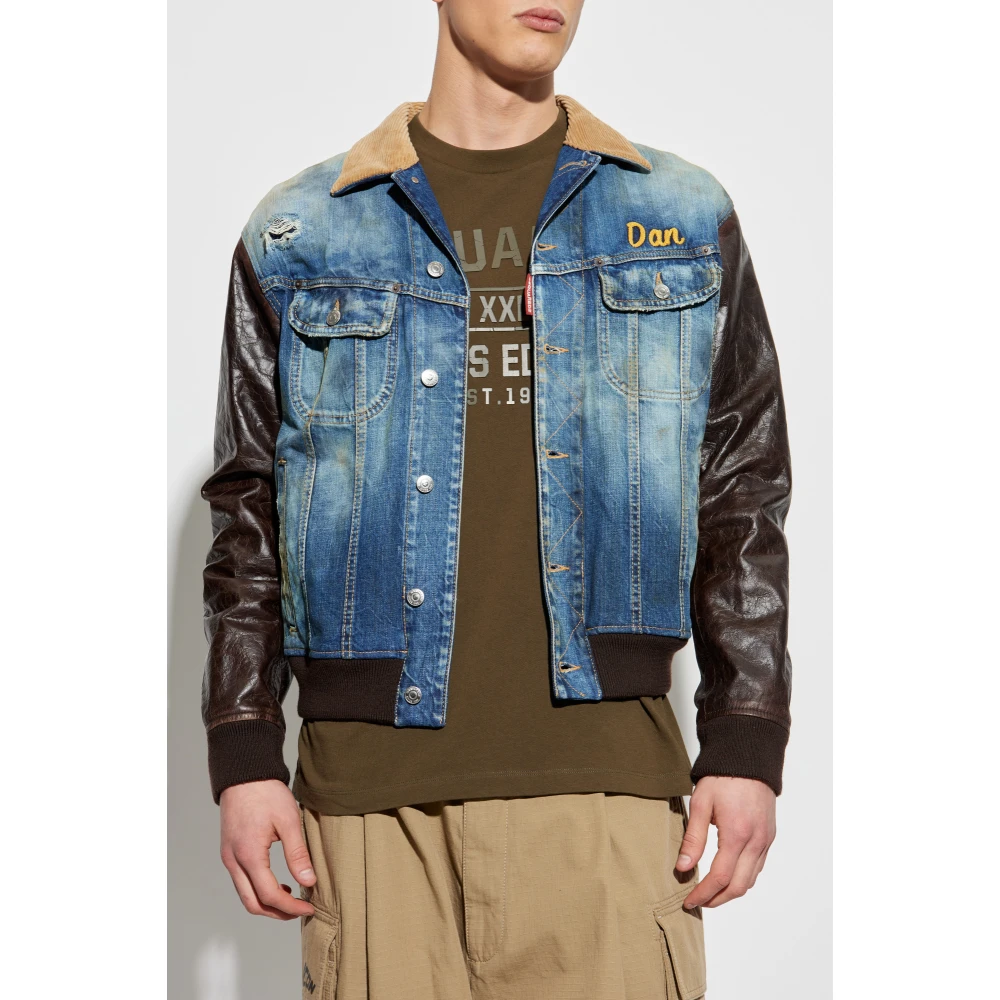Dsquared2 Jas gemaakt van gecombineerde materialen Blue Heren