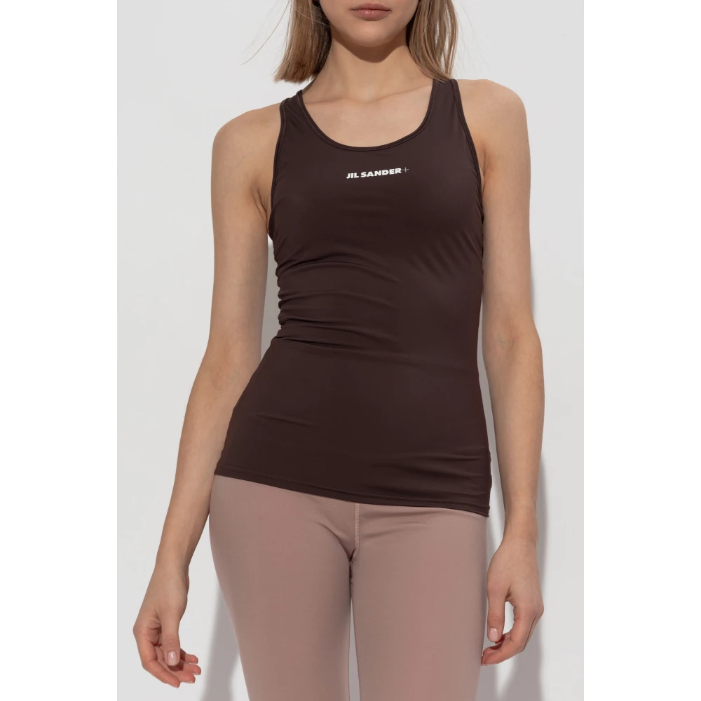 Jil Sander Sporttop met logo Brown Dames