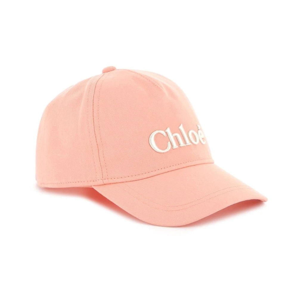 Chloé Roze Katoenen Geborduurd Logo Hoed Pink Dames