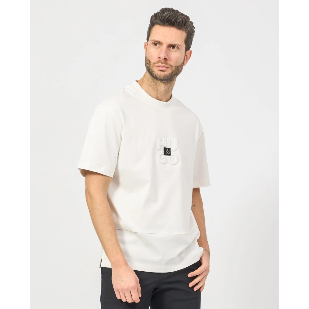 Hugo Boss Gelaagd Logo T-shirt Wit White Heren