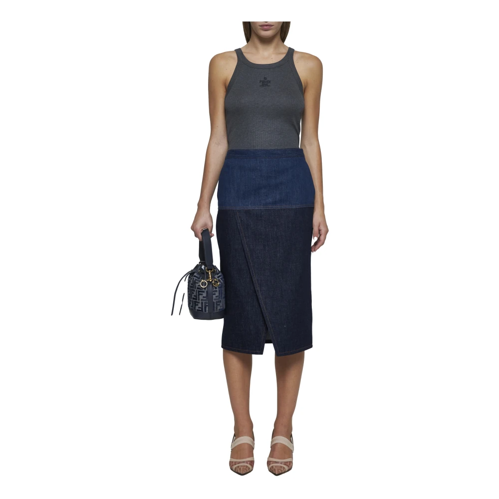 Fendi Grijze Geribbelde Tanktop Gray Dames