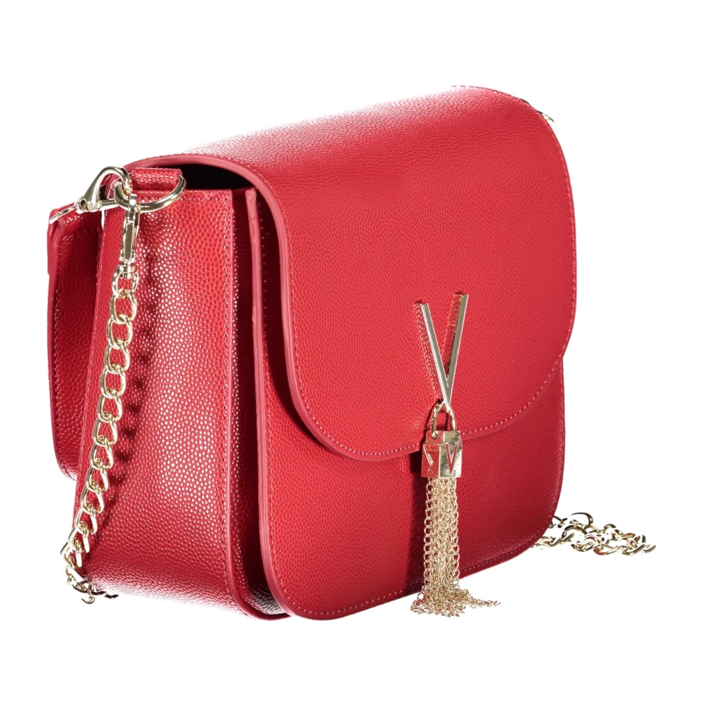 Valentino by Mario Valentino Rode Schoudertas met Kettingriem Red Dames