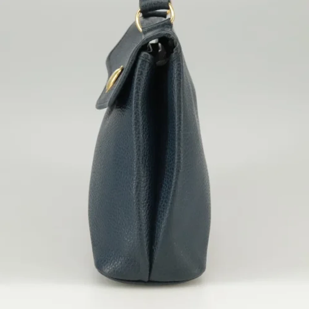 Dior Vintage Pre-owned Leather dior-bags Blue Dames