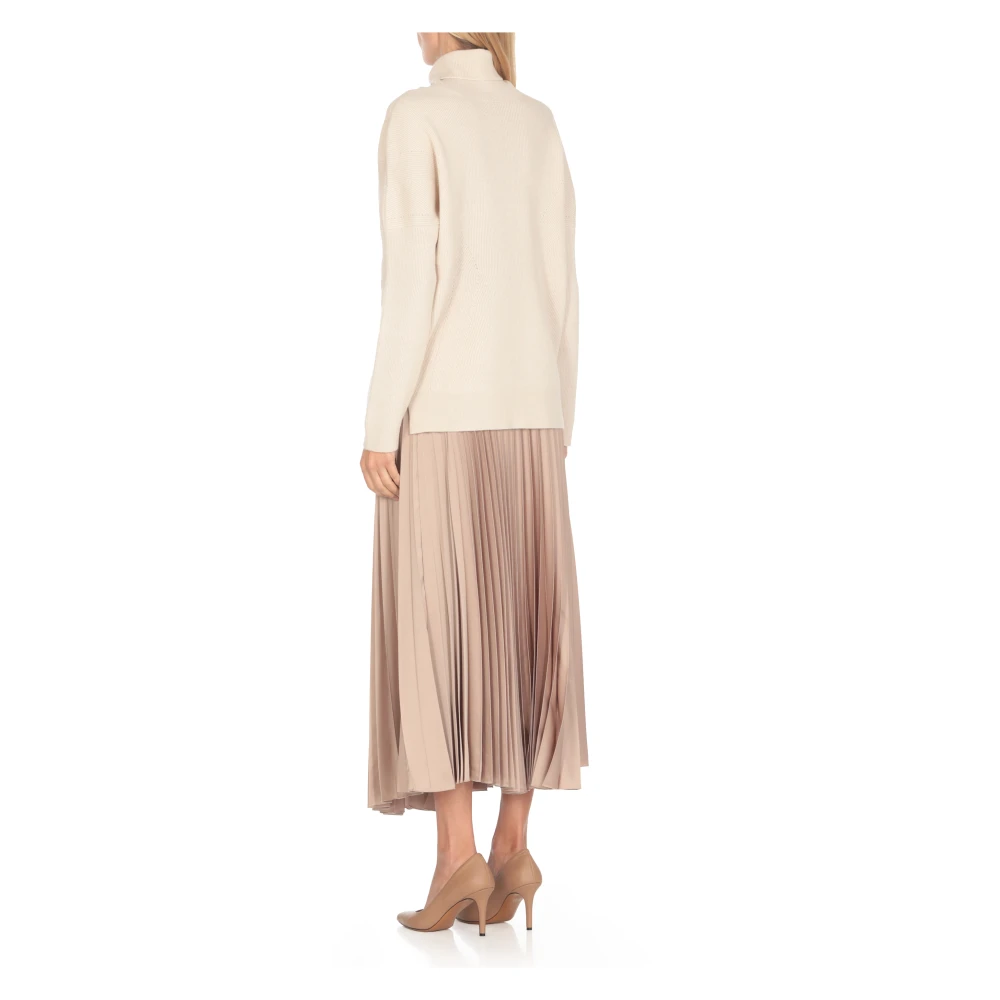 D.Exterior Natuurlijke Wol Coltrui Beige Dames