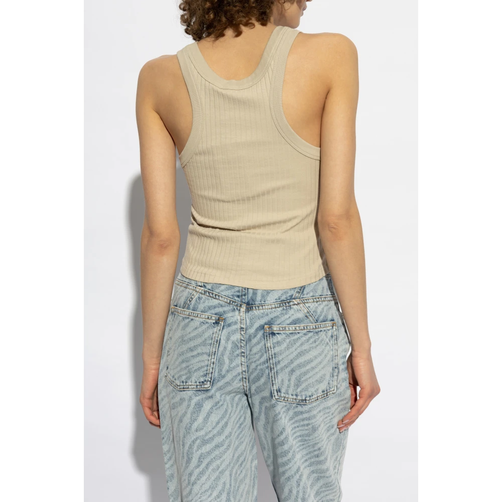 IRO Geribbelde top Emma Beige Dames