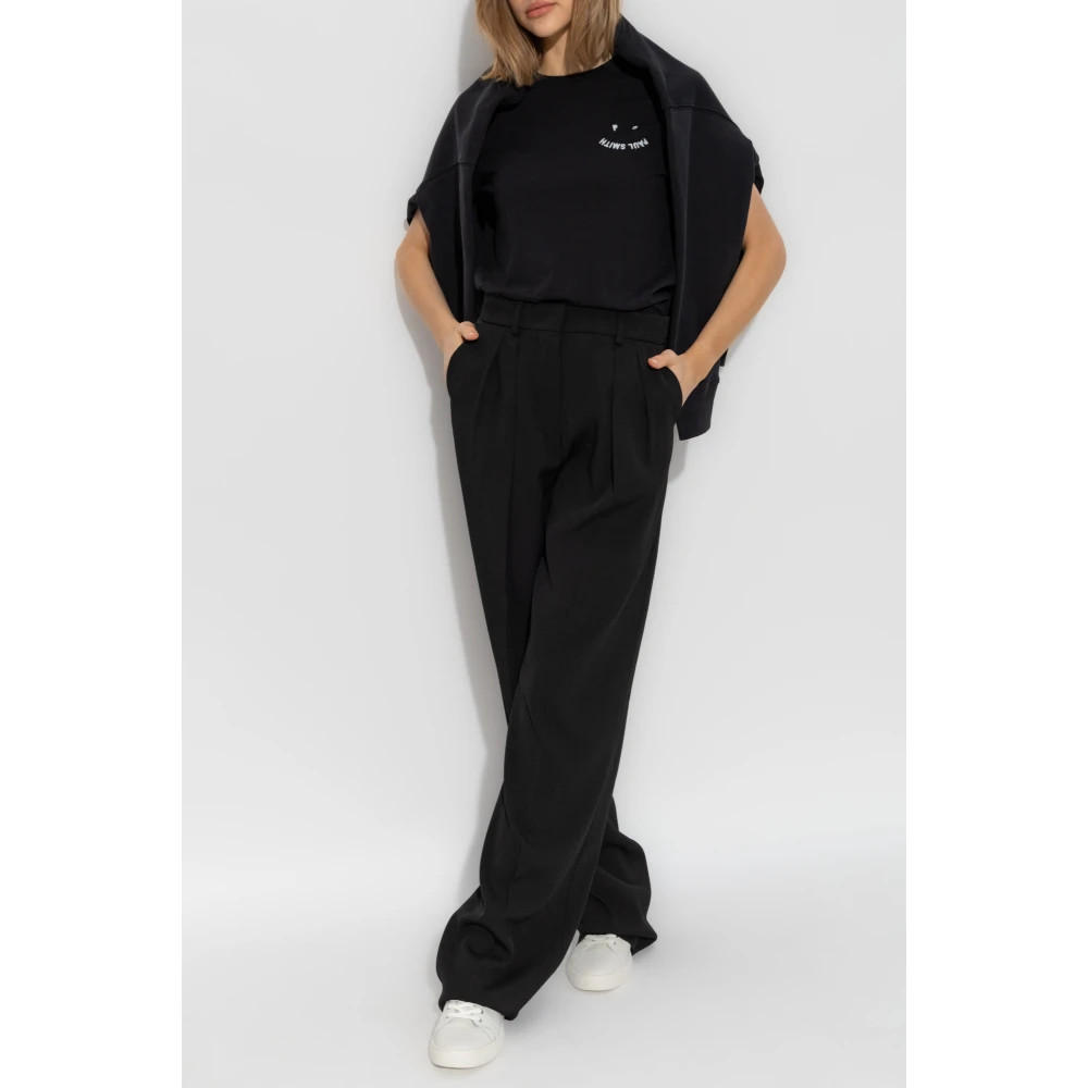 PS By Paul Smith T-shirt met geborduurd logo Black Dames