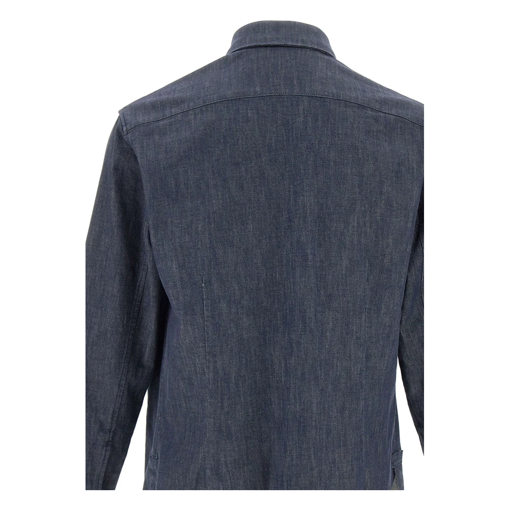 Re-Hash Navy Blauw Katoen Kasjmier Jas Blue Heren