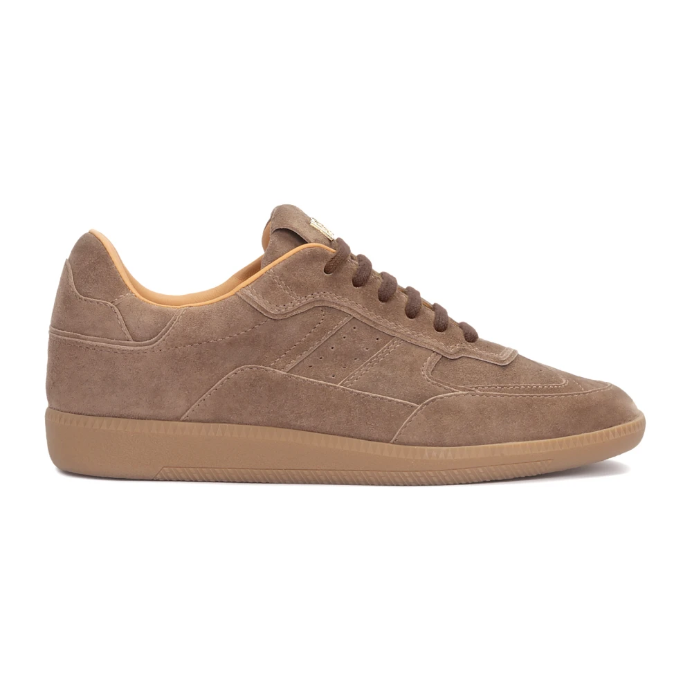 Kazar Suède sneakers met stiksels en perforaties Dames Schoenen Bruin