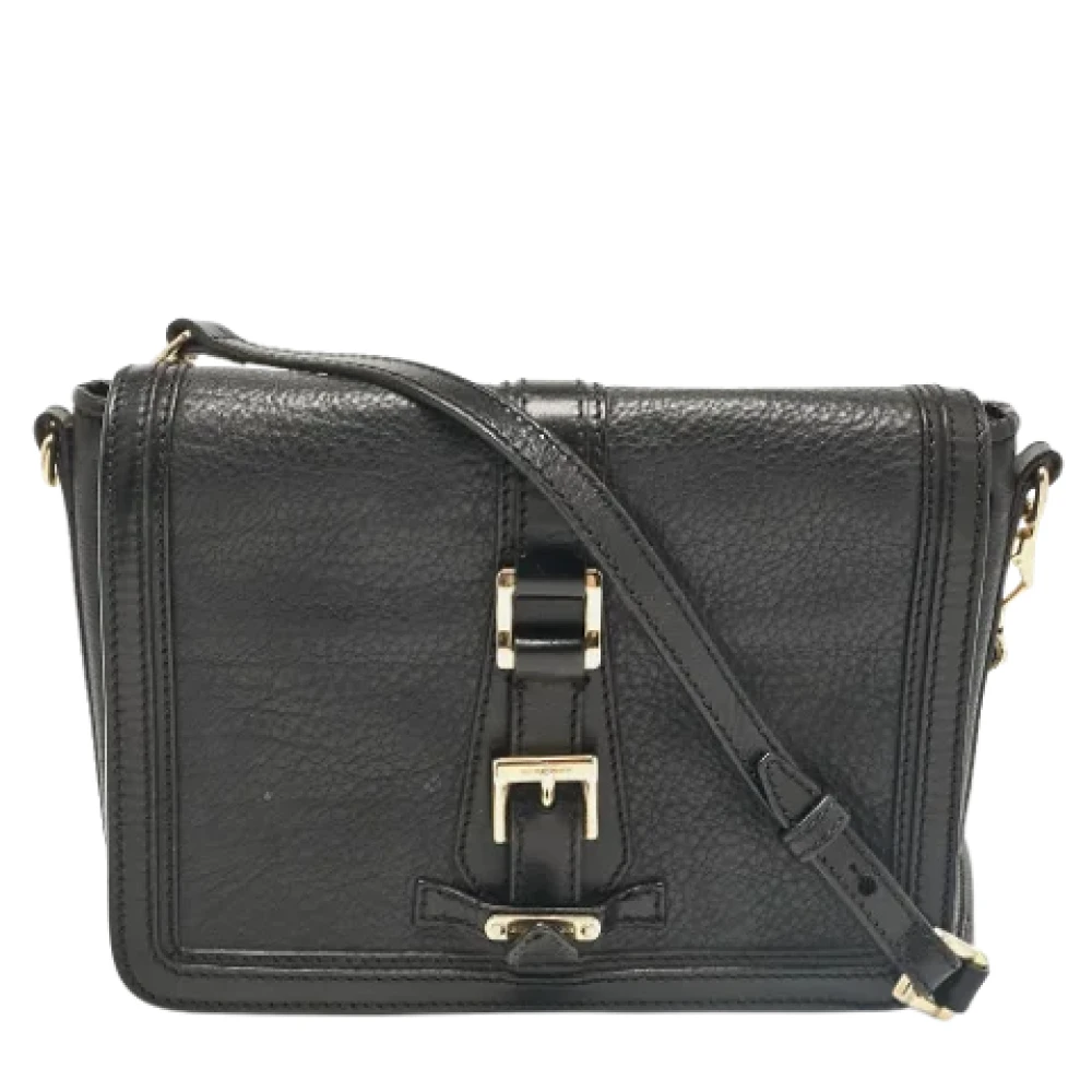 Burberry Vintage Pre-owned Leather shoulder-bags Black Dames