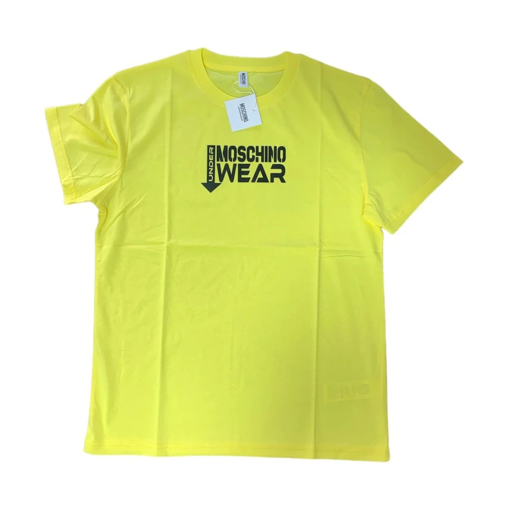 Moschino Gele Pijl Half Mouw T-Shirt Yellow Heren