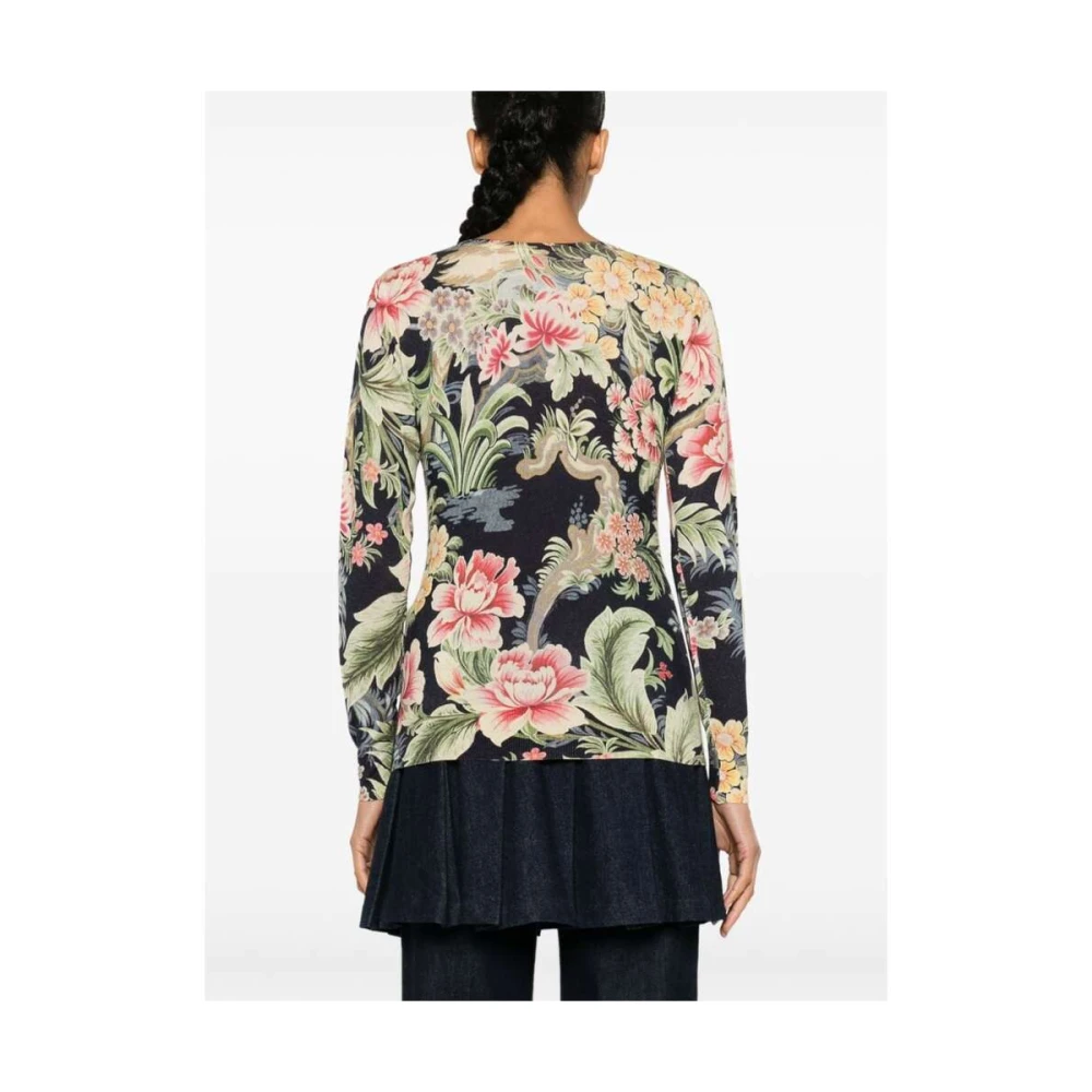 ETRO Bloemenprint Zijde-Kasjmier Trui Multicolor Dames