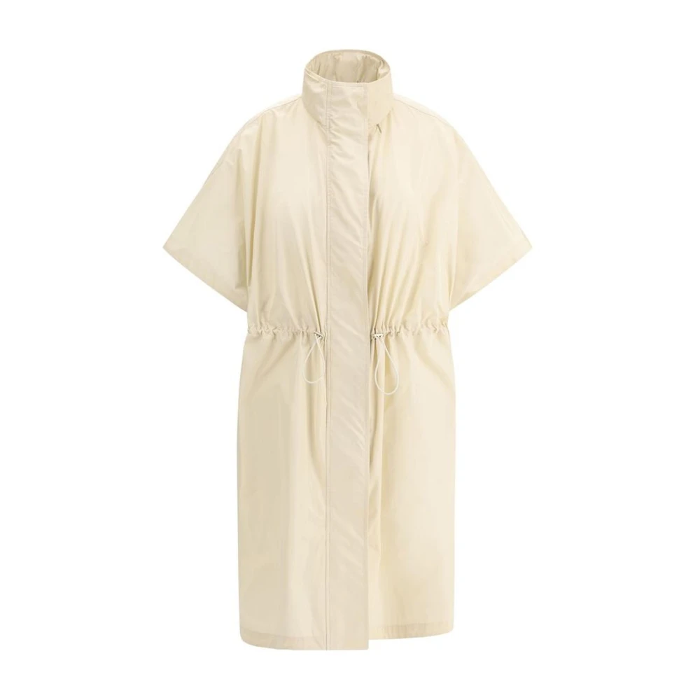 Fabiana Filippi Moderne technische stofcape met hoge kraag Beige Dames