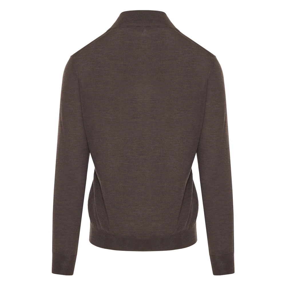 Gran Sasso Wollen Half-Zip Gebreide kleding Brown Heren