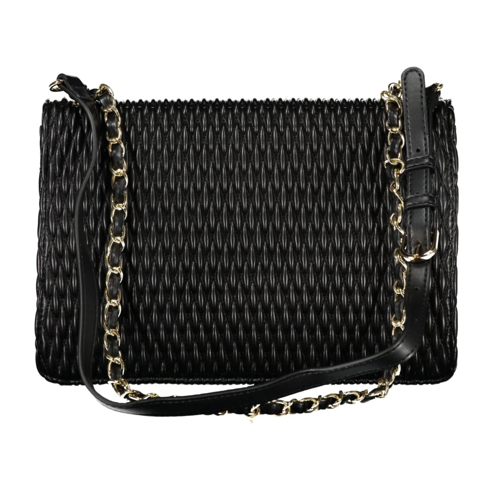 Valentino by Mario Valentino Zwarte Crossbody Kettingtas met Rits Black Dames