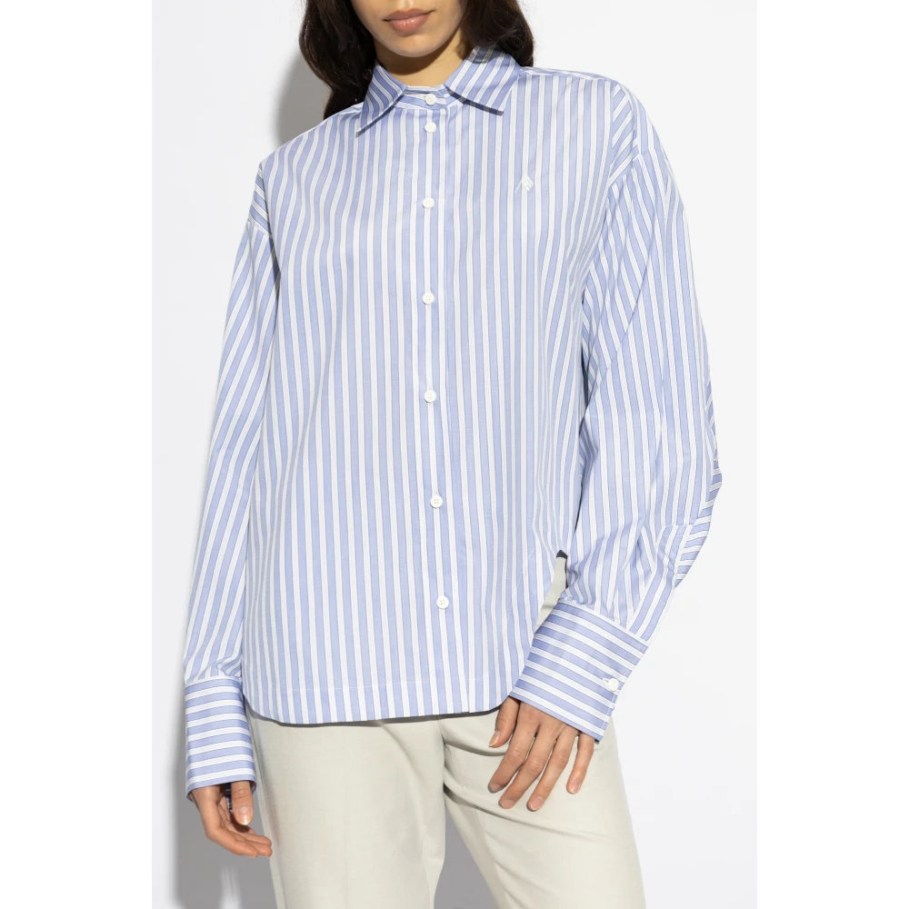 The Attico Shirt met streepjespatroon Blue Dames