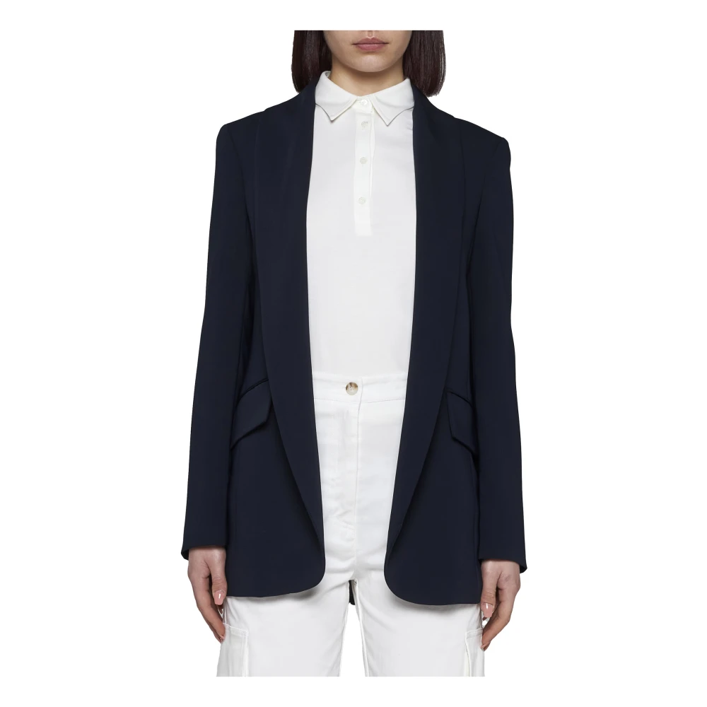 Blanca Vita Stijlvolle Jassen met Sciall Detail Blue Dames