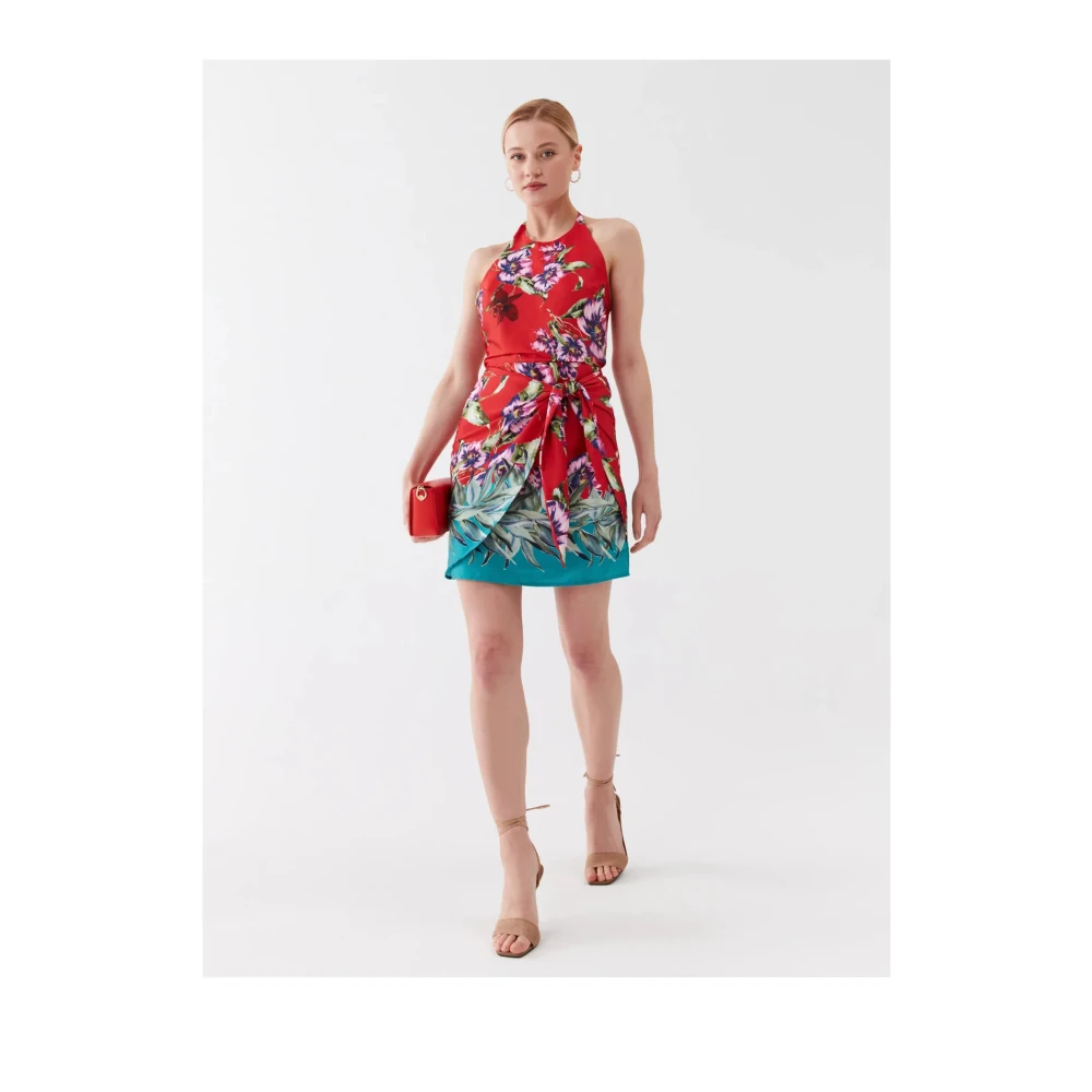 Guess Bloemen slimfit rugloze jurk Multicolor Dames