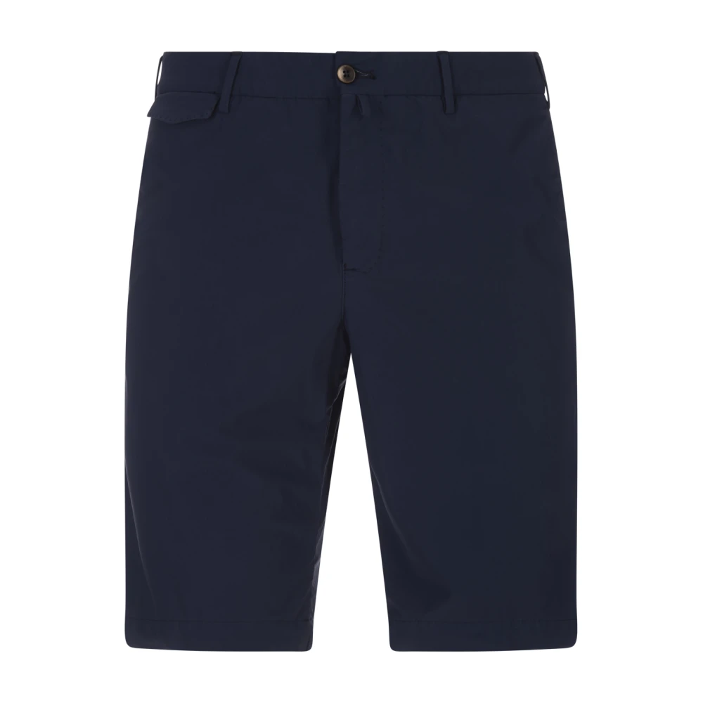 PT Torino Blauwe Stretch Bermuda Shorts met Zakken Blue Heren