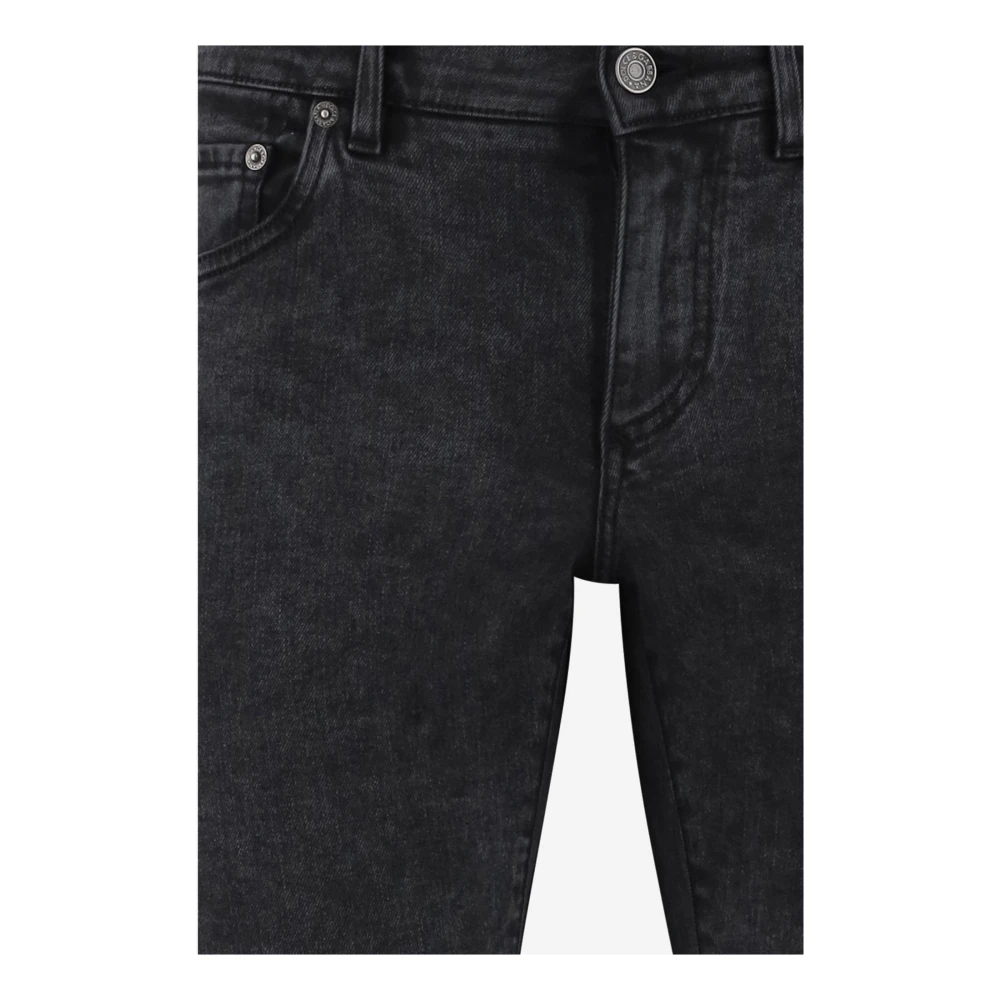 Dolce & Gabbana Zwarte Skinny Logo Jeans Stretch Katoen Black Heren