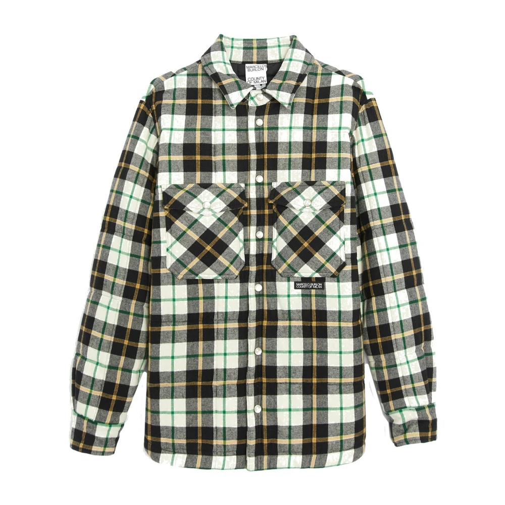 Marcelo Burlon Geruite Gewatteerde Shirt met Logodetail Multicolor Heren
