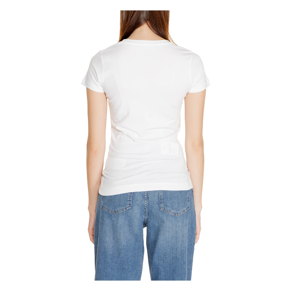 Guess 4G Logo Tee Herfst Winter Collectie White Dames