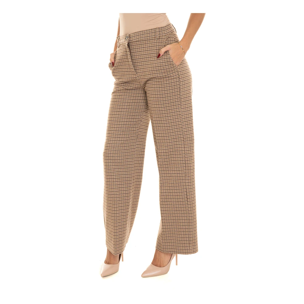 Max Mara Weekend Flanellen Palazzo Broek met Amerikaanse Zak Beige Dames